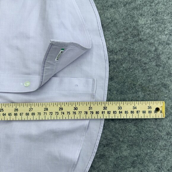 NORDSTROM Men's Button Up Dress Shirt, Size 17 34-35 Trim Fit 100% Cotton Purple - Picture 10 of 12